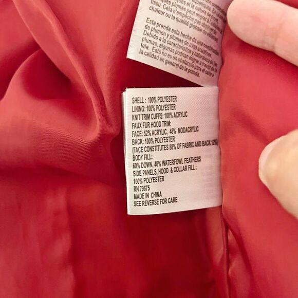 Michael Kors Down Water Fowl Feathers Chevron Quilted Puffer Hooded Parka Coat - Picture 14 of 15